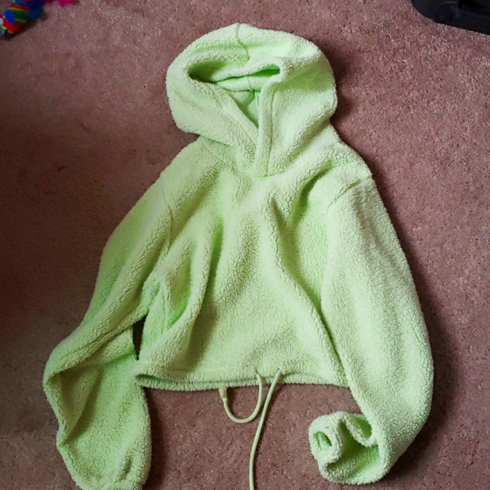 Lime Crop Hooded Sweatshirt